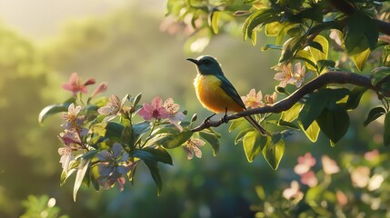 Fototapeta premium Lotens Sunbird Cinnyris lotenius perched on a branch