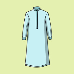 Muslim Men's Light Blue Kurta