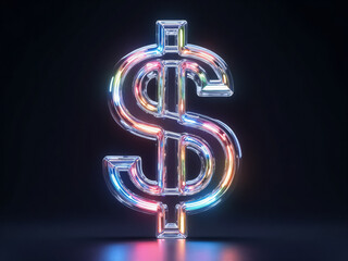 Glowing Dollar Sign Symbolizing Financial Success for Business Ads