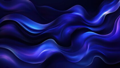 Obraz premium Abstract Blue Waves Digital Art Design