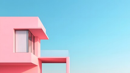 Minimalist Pastel-Colored Residential Building with 3D Architectural