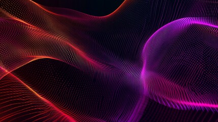 Abstract wavy grid of dots forming a flowing 3D background with vibrant colors