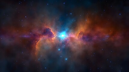 Fototapeta premium Captivating Celestial Spectacle:A Cosmos of Vibrant Hues and Cosmic Wonders