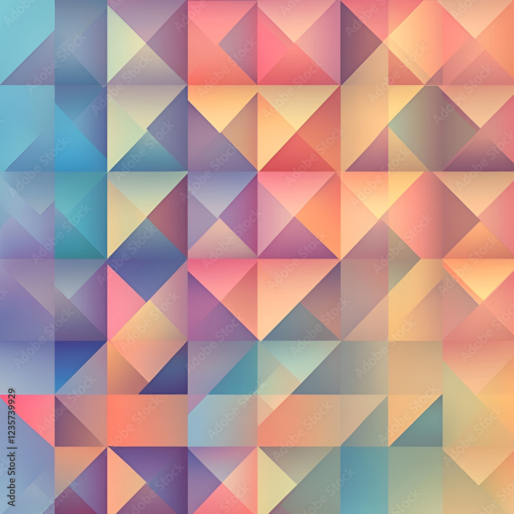 Poster geometric harmony: a captivating geometric pattern composed of meticulously arranged triangles, bath