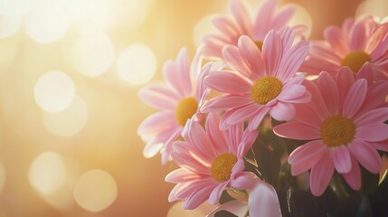 A vibrant bouquet of purple and white flowers with an elegant silk ribbon, celebrating the strength and beauty of women.