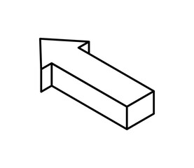 シンプルな矢印のアイコンイラスト　アイソメトリック
