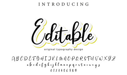 Editable Font Stylish brush painted an uppercase vector letters, alphabet, typeface