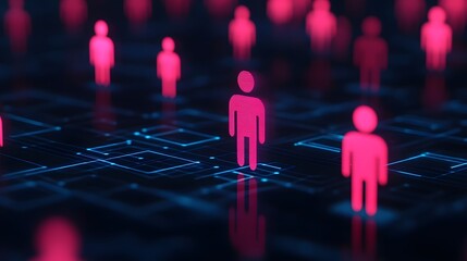 Futuristic Talent Search Platform Displaying Potential Hires in 3D