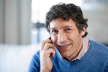 Man, portrait and phone call in office for discussion, negotiation offer and speaking to client. Male person, online and discussion with business contact in workplace, financial consultant and app