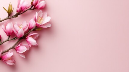 Fototapeta premium A pink and white rose bouquet blossoms with magnolias and tulip petals