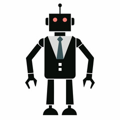 Silhouette vector robot illustration