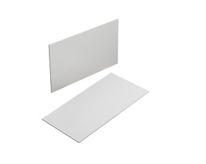 Two Blank Business Card Mockups Are Placed On Beige Rectangular Surface 3D Illustration