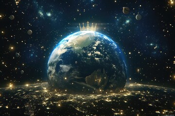 Obraz premium Earth Crowned in Starlight