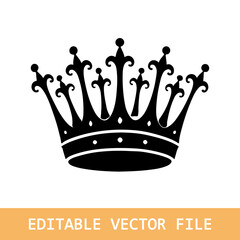 Queen Crown Vector icon illustration icon