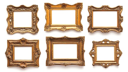 ornate wooden baroque picture frames with antique gold finish