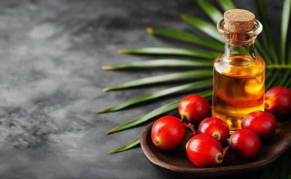 
palm oil in small bottles