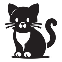Illustration of a Cat Pet in a Silhouette Style