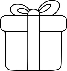 Christmas gift box coloring pages for kids. Trace and color Christmas gift box.