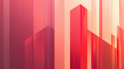 Vibrant abstract design with bold red and pink vertical lines creating an energetic atmosphere. Generative AI