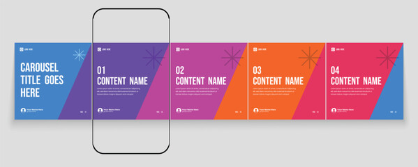Tips Instagram social media carousel post template or LinkedIn carousel banner collection © Tarek Digital