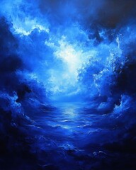 Fototapeta premium Abstract clouds drift over the dark sea