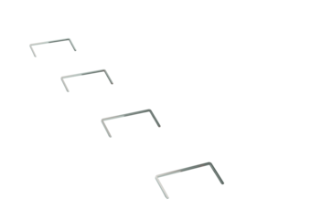 A Line Of Metallic Staple Pins Are Embedded In Pink And Light Blue Background 3D Illustration