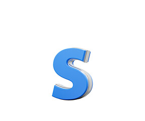 Naklejka premium Blue Small Letter s Alphabet s Gleams With Its Sleek Modern Design With Sharp Edges 3D Illustration