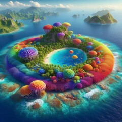 Naklejka premium The Rainbow The island itself