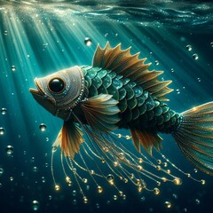 Fish Puppet the water