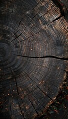 Fototapeta premium Dark wood grain with glittering accents. A rustic, magical scene.