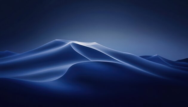 Abstract Blue Undulating Mountain Landscape