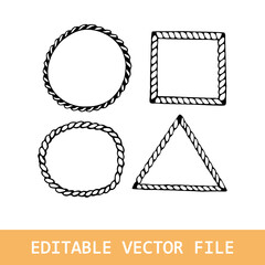 Vector design element of rope brush
