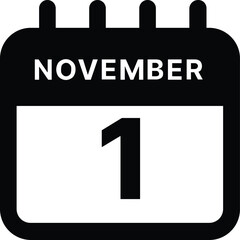 November 1 calendar icon design vector illustration