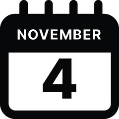 November 4 calendar icon design vector illustration