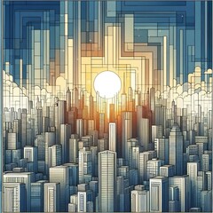 Obraz premium Rectangle City and urban look