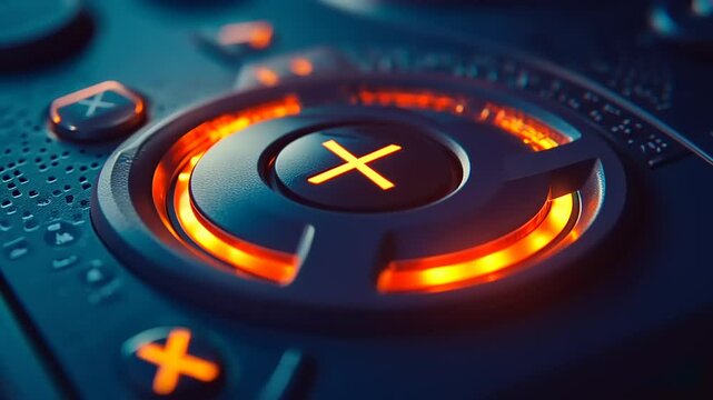 Close-up of Illuminated Game Controller Directional Pad