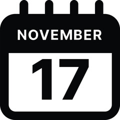 November 17 calendar icon design vector illustration
