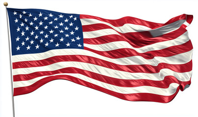 Obraz premium American usa flag wave isolated on white background