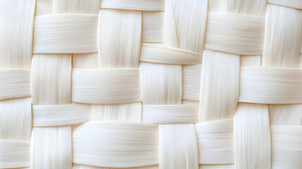 A close-up of a woven texture, showcasing intricate patterns and soft, neutral tones. Ideal for backgrounds, design elements, or artistic projects that need a subtle touch.