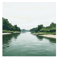Fototapeta premium minimalist river illustration