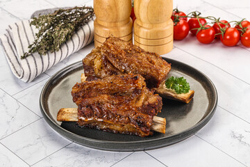 Baked beef ribs with marinade