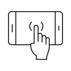 Fingerprint Screen thinline icon , vector, pixel perfect, illustrator file 
