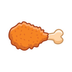 Chicken leg icon in flat style. Fast food menu vector illustration on isolated background. Drumstick sign business concept.