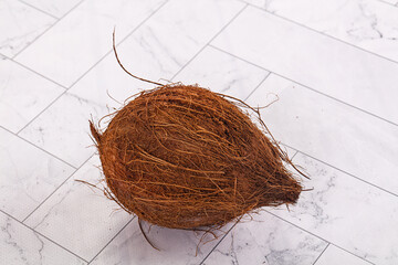 Tropical exotic brown haired coconut