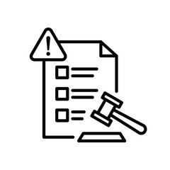 Regulation icon set. Rules and law icons. Probate symbol. Vector Illustration