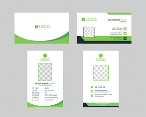 Professional ID Card with Business Card vector template