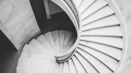 Obraz premium A downward spiral staircase representing economic decline and financial struggles.