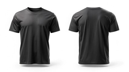 Black T-shirt Mockup - Front and Back View ON White
