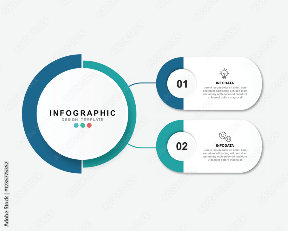 Aufkleber vector infographic label design template with icons and 2 options or steps. for your business data. 
