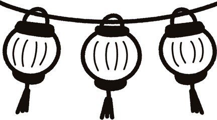 Chinese lantern line doodle